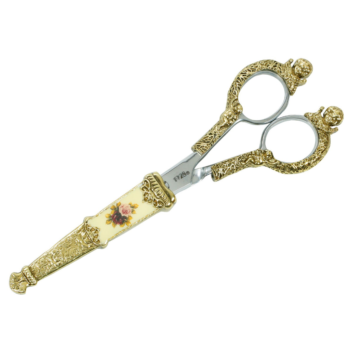 1928 Jewelry Crane Bird Designed Scissors with Pouch, Size: 75