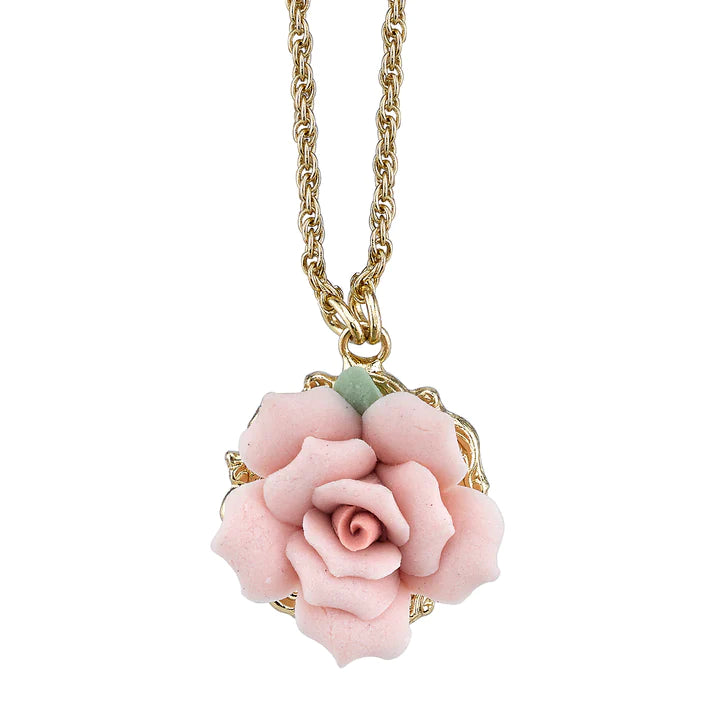 Porcelain Rose Necklaces