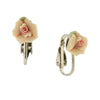 1928 Bridal Porcelain Rose Clip On Earrings