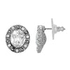 1928 Jewelry Crystal Clear Post Button Earrings