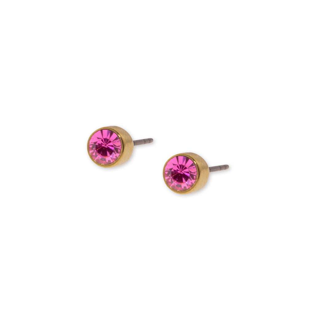 Round Crystal Tiny Stud Earrings