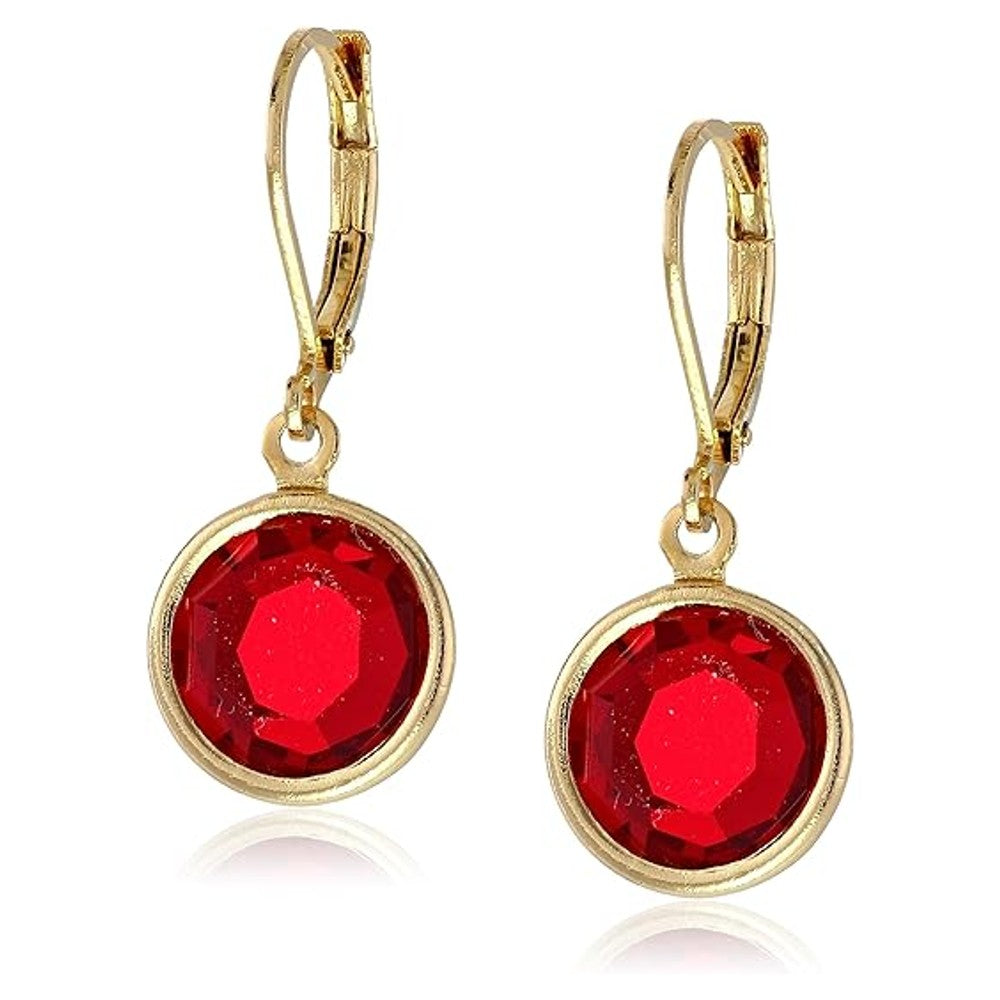 Red Austrian Crystal Drop Earrings