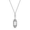 1928 Jewelry Elongated Deco Glass Stone Pendant Necklace 20