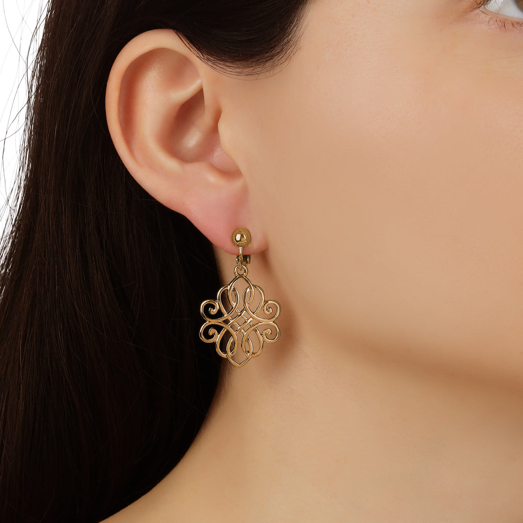 Lifestyle Classic Filigree Clip On Earrings