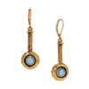 1928 Jewelry Round Austrian Crystal Magnifying Glass Shaped Drop Earrings