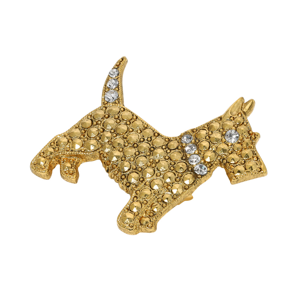 Deco Crystal Scottish Terrier Pin