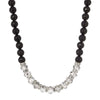 1928 Jewelry Clear & Black Diamond Crystal Jet Black Beaded Necklace 15