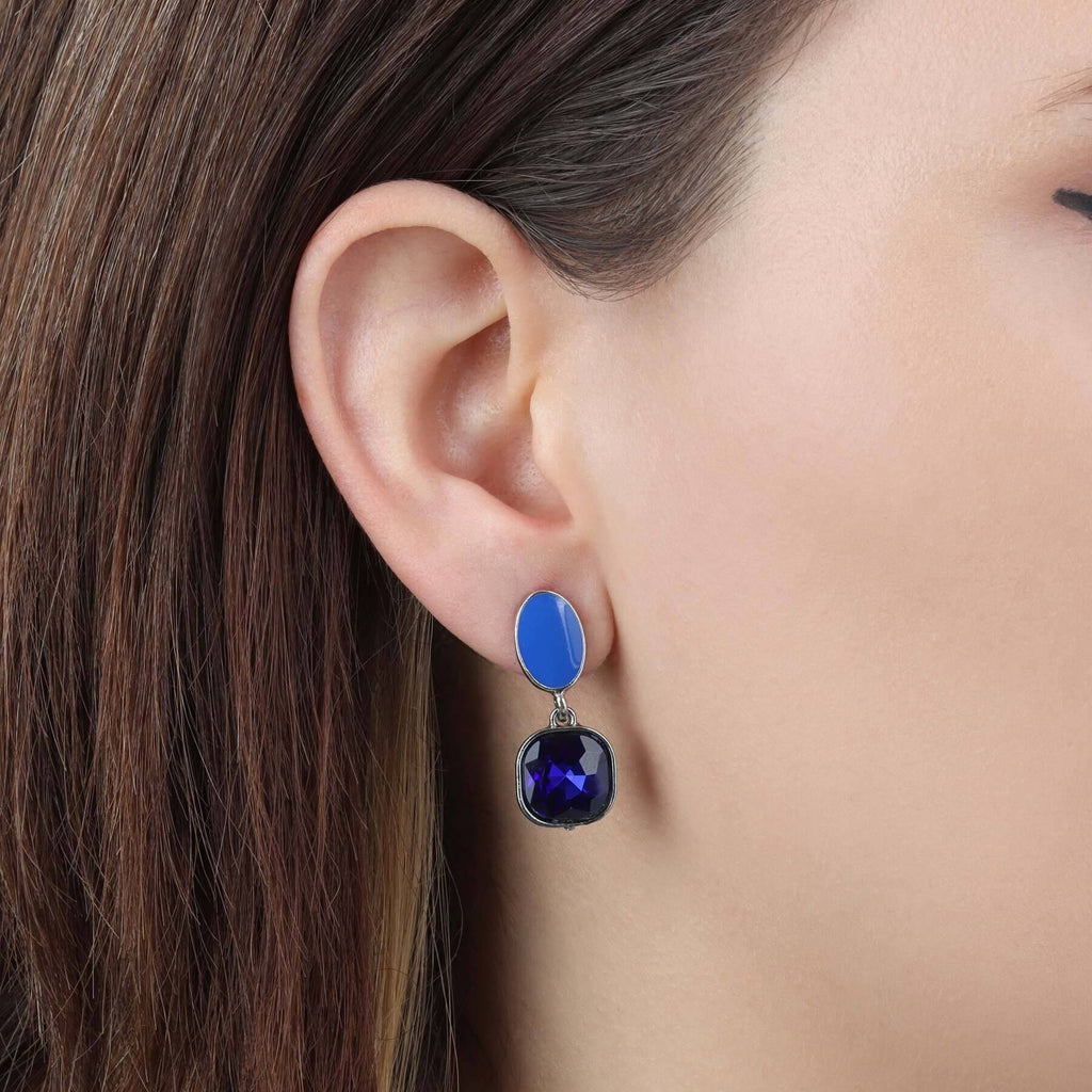 2028 Jewelry Mid Century Inspired Blue Sapphire Dangling Earrings