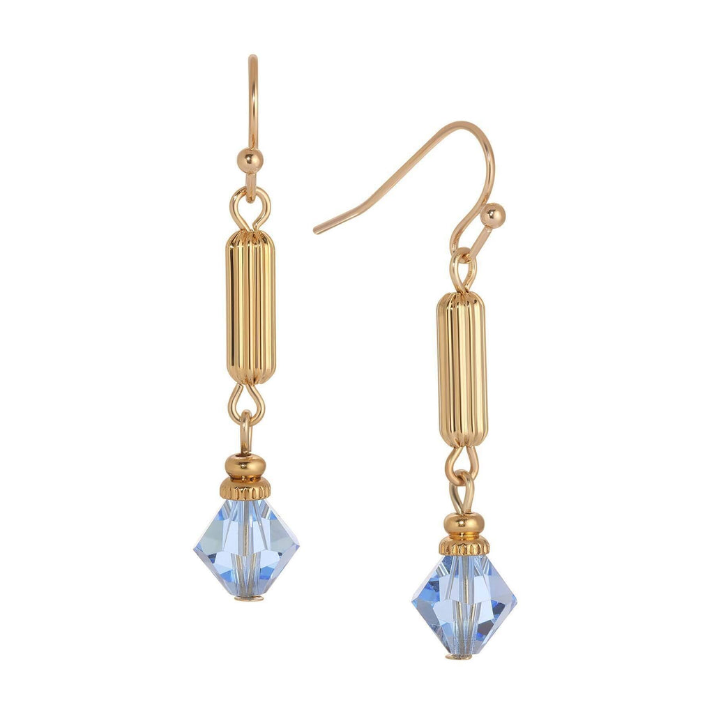 1928 jewelry gold bead crystal lantern dangling earrings