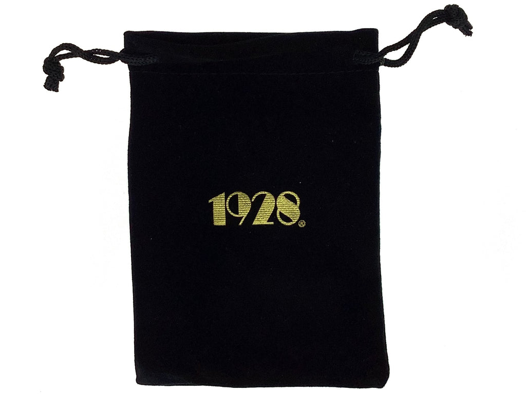 Black Faux Velvet Drawstring Pouch