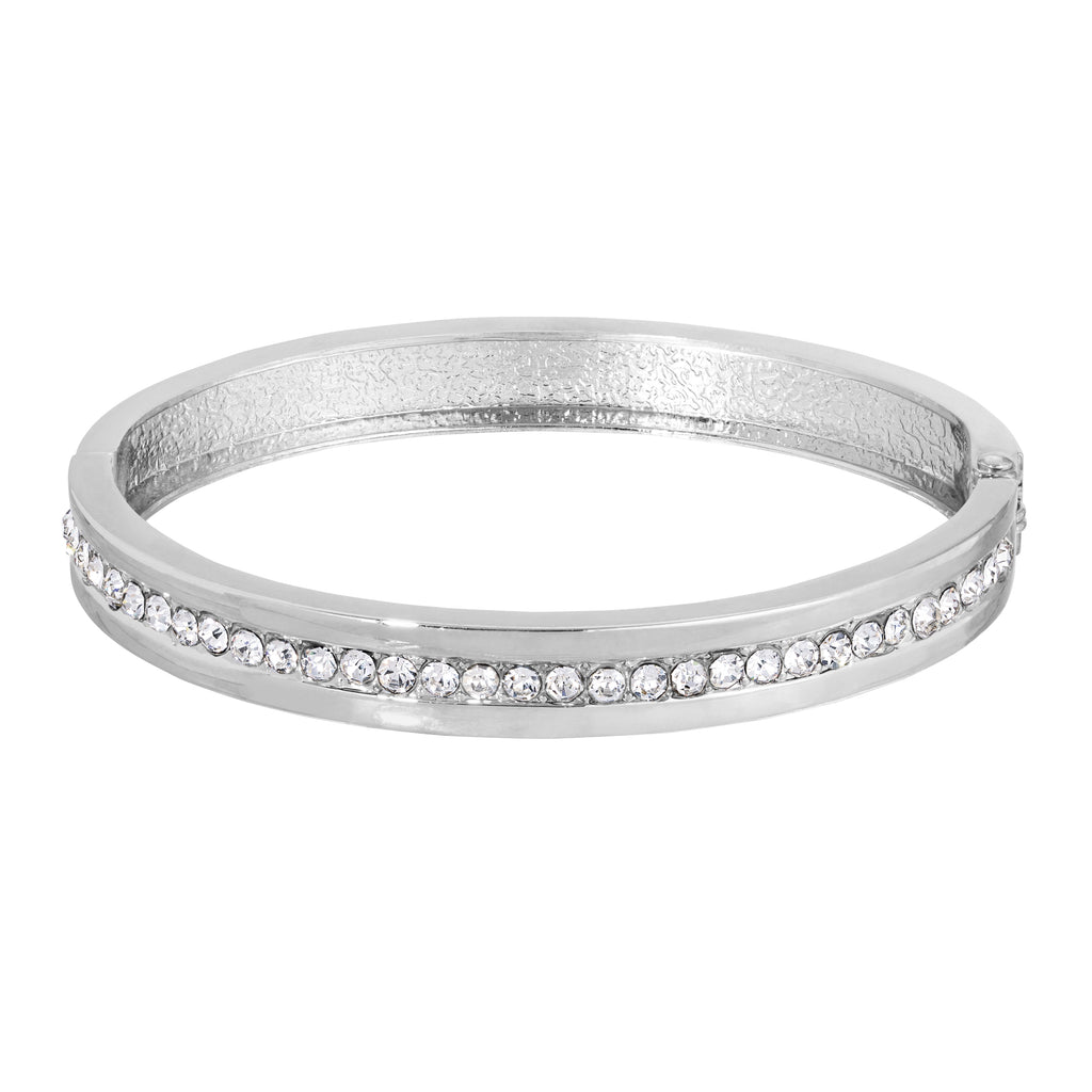 Thin & Timeless Crystal Stretch Bangle Bracelet