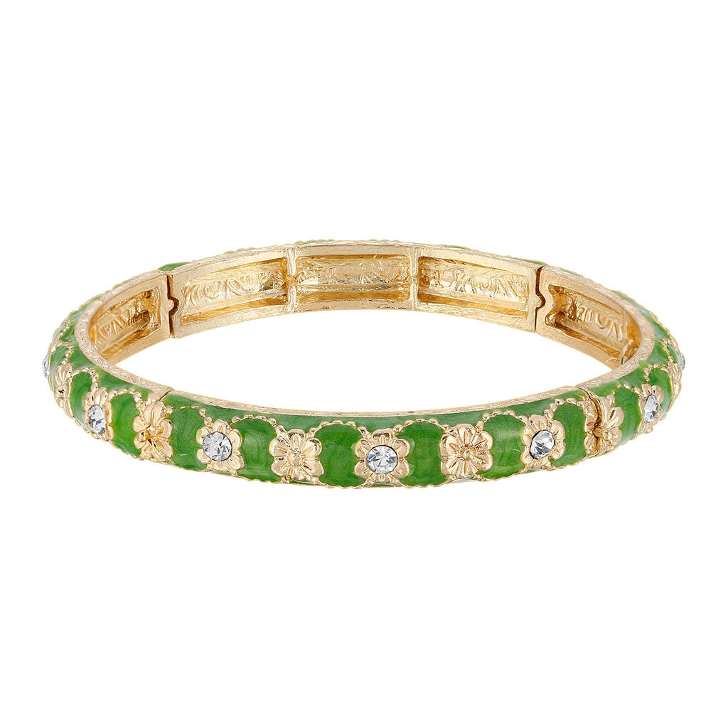 Crystal With Enamel Stretch Bracelet