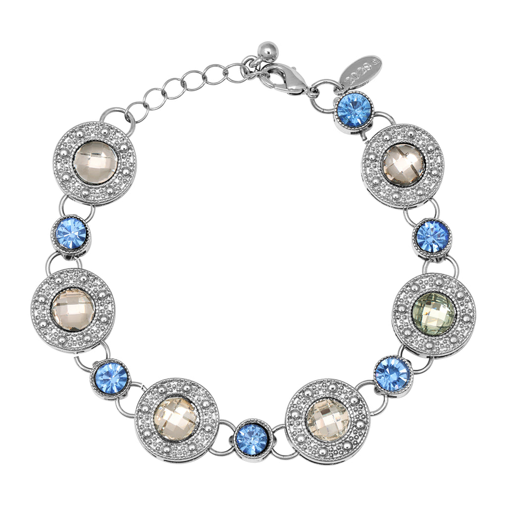 Round Medallion Stone Link Bracelet