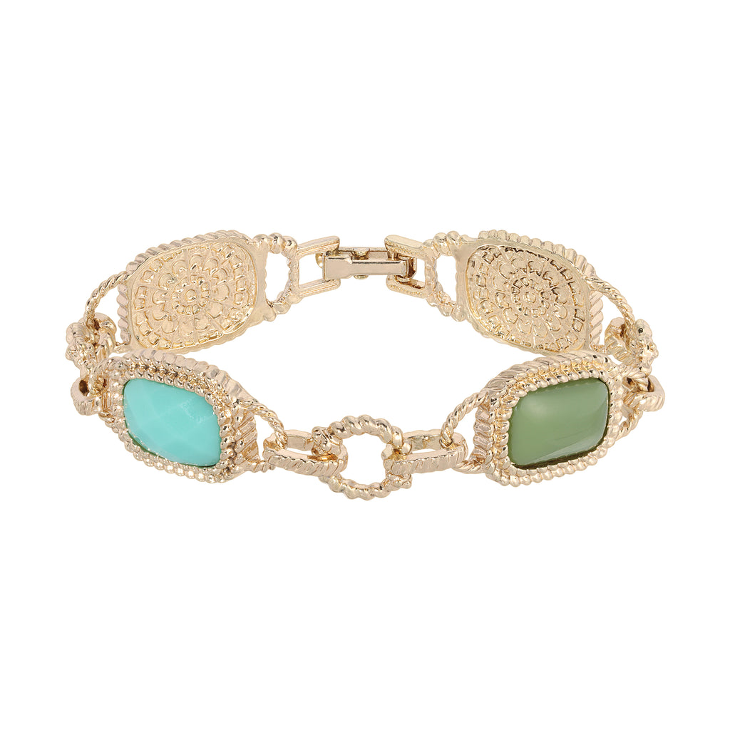 Multi-Color Link Clasp Bracelet