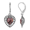 1928 Jewelry Sentimental Crystal Heart Drop Earrings