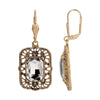 Regency Bront‘ Filigree Octagon Crystal Drop Earrings