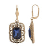 Regency Bront‘ Filigree Octagon Crystal Drop Earrings