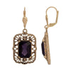 Regency Bront‘ Filigree Octagon Crystal Drop Earrings