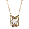 Regency Bront‘ Filigree Octagon Crystal Pendant Necklace 16