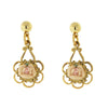 1928 Jewelry Porcelain Rose Drop Earrings