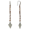 T.R.U. Walnut Brown Wrapped Linear Arrowhead Earrings