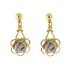 1928 Jewelry Porcelain Rose Drop Earrings