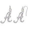 1928 Jewelry Clear Crystal Accent Initial Wire Earrings