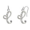 1928 Jewelry Clear Crystal Accent Initial Wire Earrings