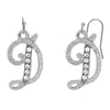 1928 Jewelry Clear Crystal Accent Initial Wire Earrings