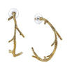 T.R.U. Large Tree Branch Hoop Earrings