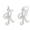 1928 Jewelry Clear Crystal Accent Initial Wire Earrings