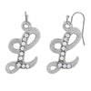 1928 Jewelry Clear Crystal Accent Initial Wire Earrings