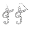 1928 Jewelry Clear Crystal Accent Initial Wire Earrings