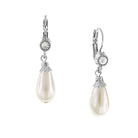 1928 Bridal Round Crystal And Faux Pearl Drop Earrings