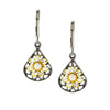 1928 Jewelry Flower Spirit Crystal Cluster Drop Earrings