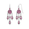 2028 Jewelry Flower Chandelier Multi Crystal Drop Earrings