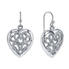 1928 Jewelry Filigree Heart Drop Earrings