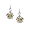 1928 Jewelry Two Tone Crystal Flower Drop Earrings