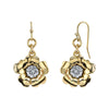 1928 Jewelry Two Tone Crystal Flower Drop Earrings