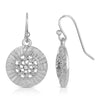 1928 Jewelry Round Disk Swirly Filigree Crystal Drop Earrings