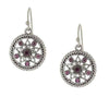 1928 Jewelry Star & Flower Motif Round Crystal Drop Earrings