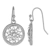 1928 Jewelry Star & Flower Motif Round Crystal Drop Earrings