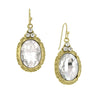 1928 Jewelry Antique Inspired Oval Crystal Drop Wire Earrings