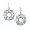 2028 Jewelry Round Art Deco Inspired Baguette Drop Earrings