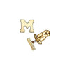 1928 Jewelry Gold Initial Button Earrings