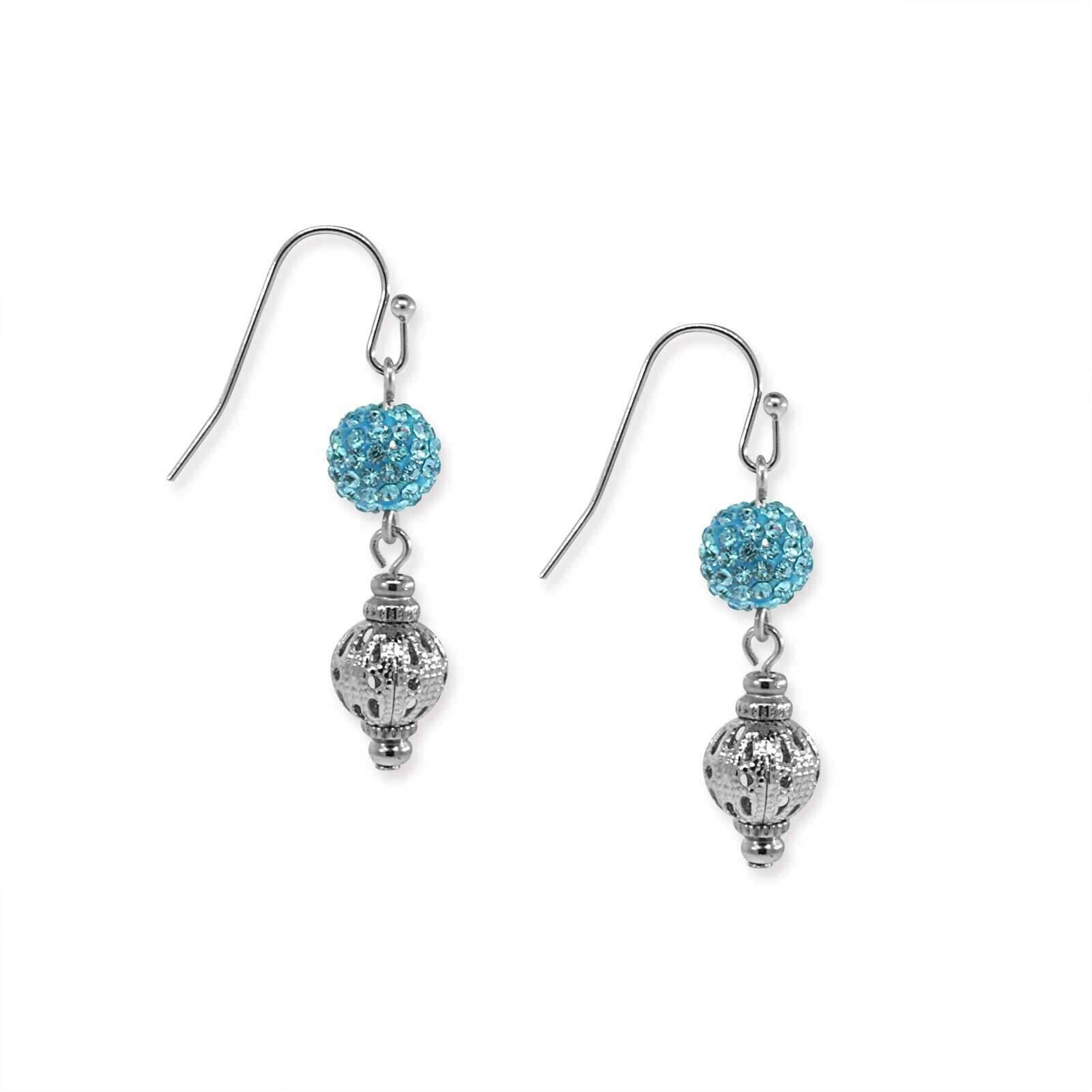 1928 Jewelry Fireball And Filigree Drop Earrings