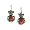 1928 Jewelry Pewter Round Gemstone Quartz Teddy Bear Wire Earrings