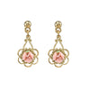 1928 Jewelry Porcelain Rose Drop Earrings