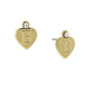 1928 Jewelry Round Crystal Gold Initial Heart Stud Earrings