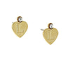 1928 Jewelry Round Crystal Gold Initial Heart Stud Earrings